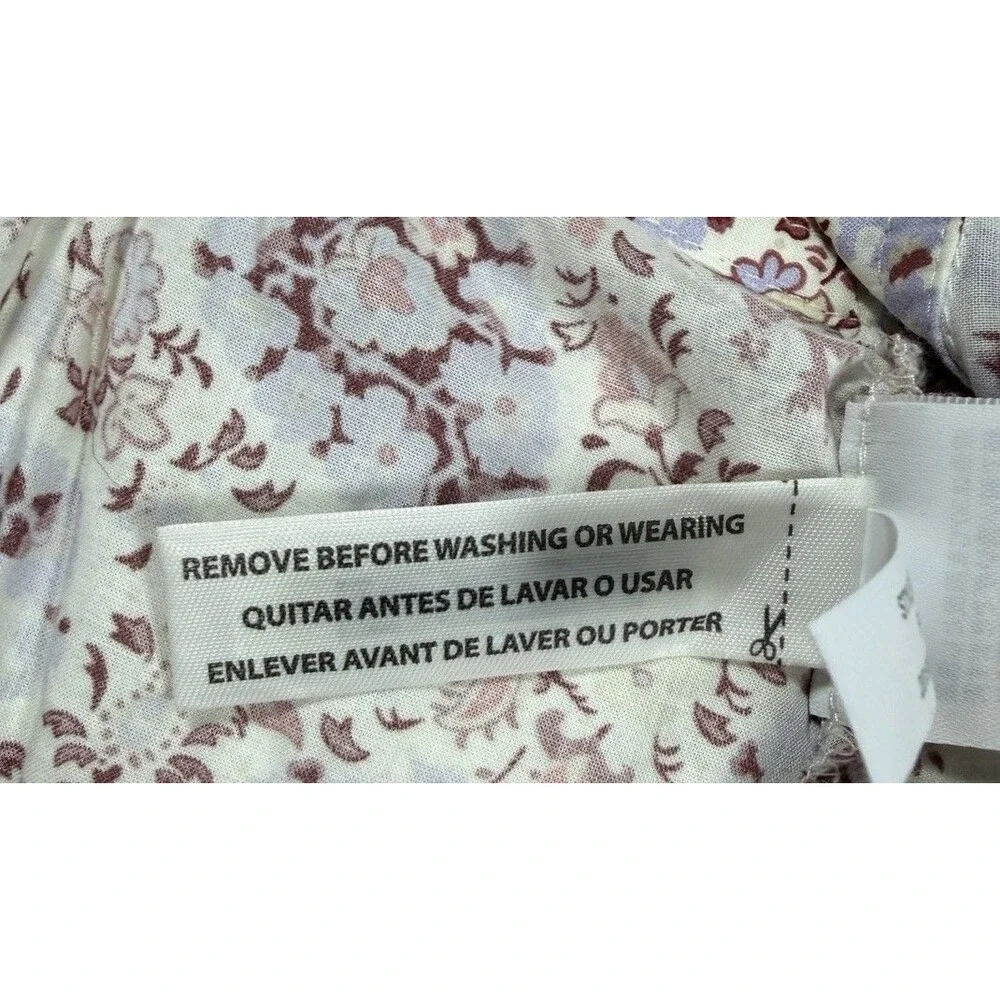 J.Crew Re‑Imagined floral puff sleeve peplum blouse V‑neck tie back XS/S